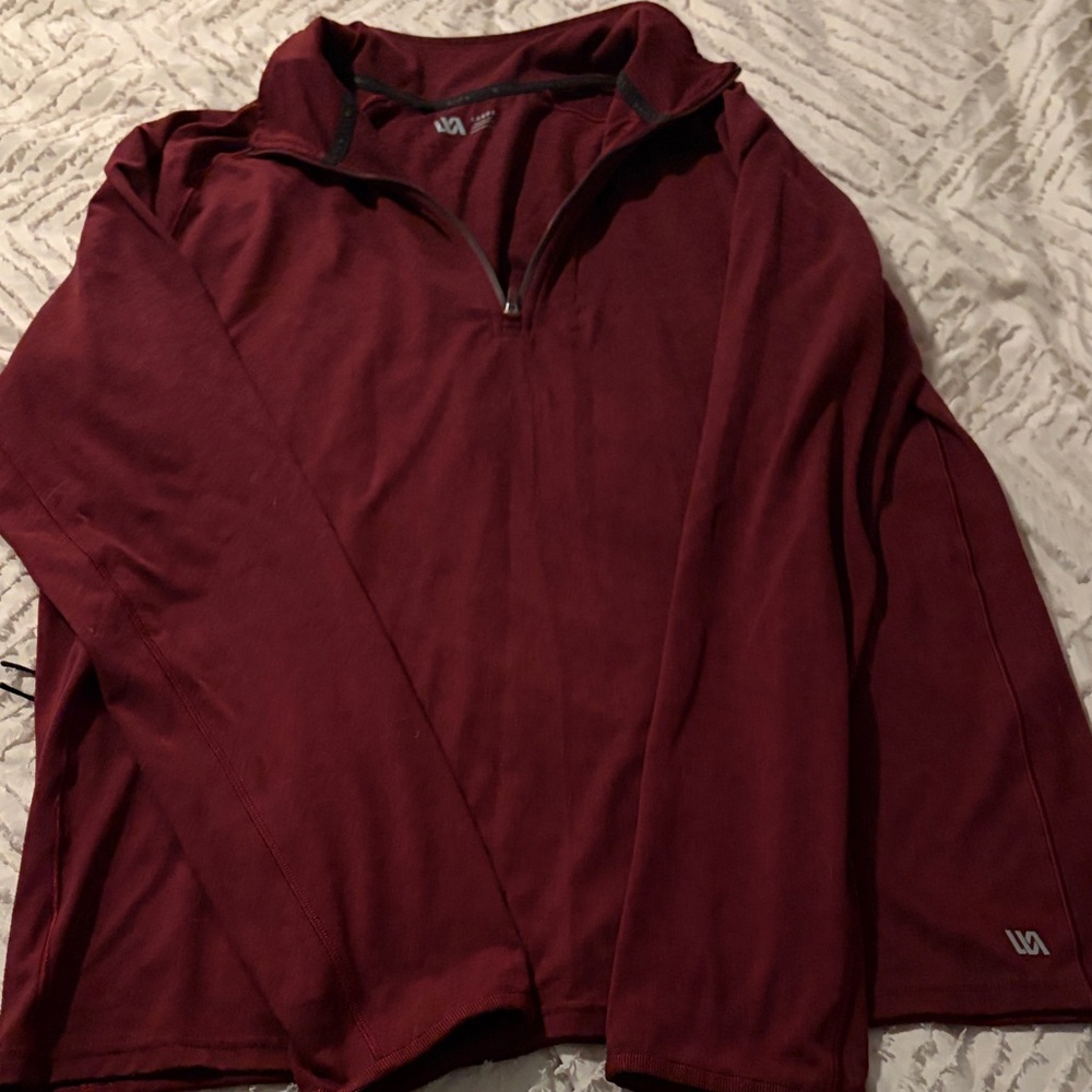Men's Zip-Front Sweater - Burgundy